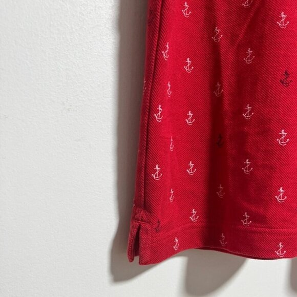 Uniqlo Red Anchor Print Polo Shirt Men’s Size L - Picture 4 of 8